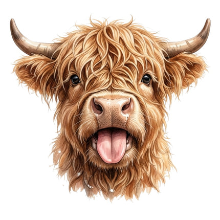 highland cow quilt block