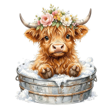 highland cow quilt square