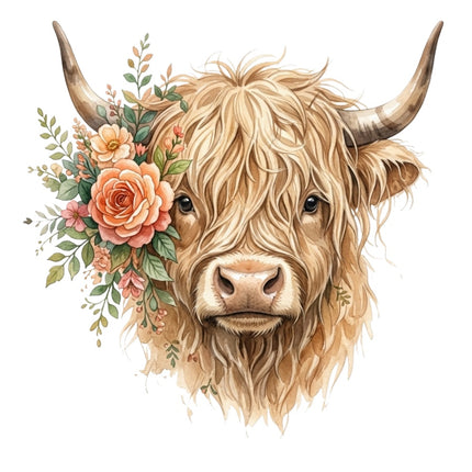 highland cow quilt square