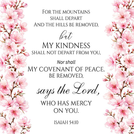 Isaiah 54:10 Scripture Bible Verse 100% Cotton Fabric Panel Block AAB110