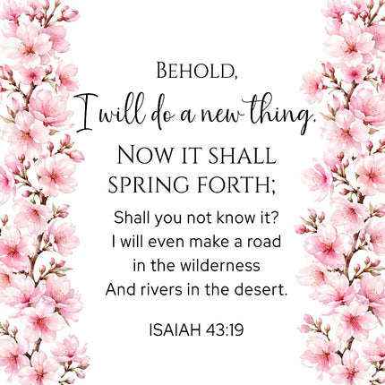 Isaiah 43:19 Scripture Bible Verse 100% Cotton Fabric Panel Block AAB111