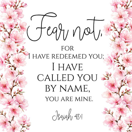 Isaiah 43:1 Scripture Bible Verse 100% Cotton Fabric Panel Block AAB113