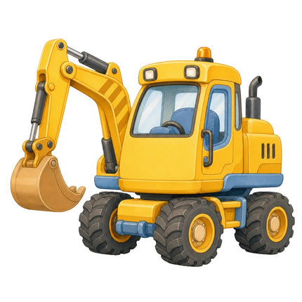 Excavator 100% Cotton Fabric Panel Block Quilt Square AAB1144