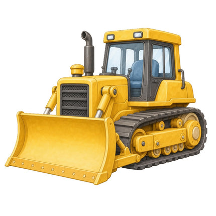 Bulldozer 100% Cotton Fabric Panel Block Quilt Square AAB1145