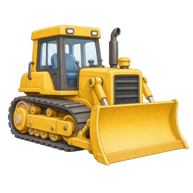 Bulldozer 100% Cotton Fabric Panel Block Quilt Square FLIP-AAB1145