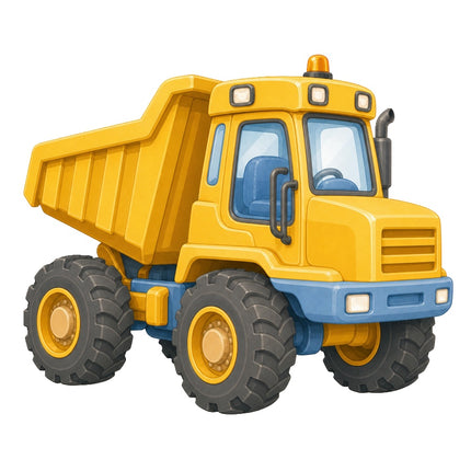 Dump Truck 100% Cotton Fabric Panel Block Quilt Square AAB1146