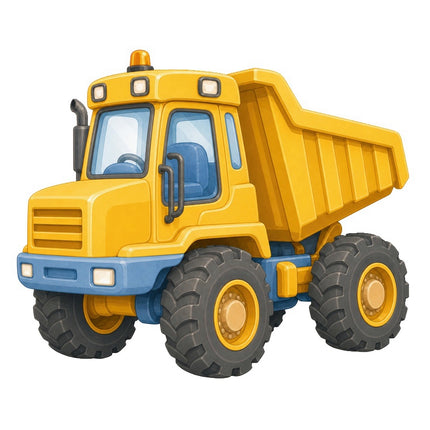 Dump Truck 100% Cotton Fabric Panel Block Quilt Square FLIP-AAB1146