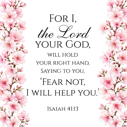 Isaiah 41:13 Scripture Bible Verse 100% Cotton Fabric Panel Block AAB114