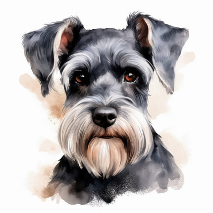 schnauzer dog fabric panel 