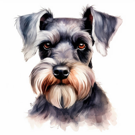 schnauzer dog fabric panel 