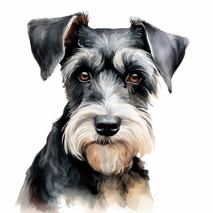 schnauzer dog fabric panel 
