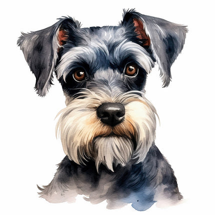 schnauzer dog fabric panel 