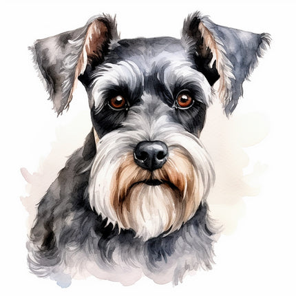 miniature schnauzer dog fabric panel 