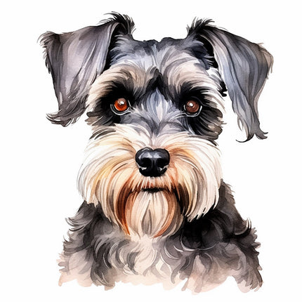 schnauzer dog quilt fabric panel
