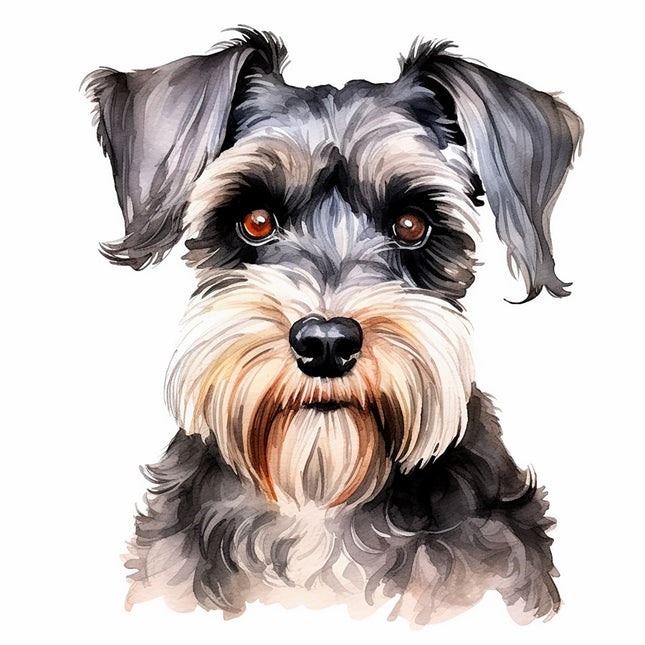 schnauzer dog quilt fabric panel