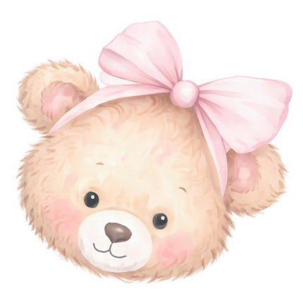 Girl Teddy Bear 100% Cotton Fabric Panel Block FLIP-AAB1420