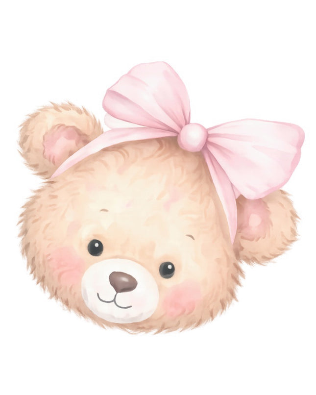 Girl Teddy Bear 100% Cotton Fabric Panel Block FLIP-AAB1420