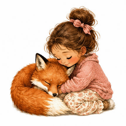 Girl & Fox 100% Cotton Fabric Panel Block Quilt Square FLIP-AAB1449