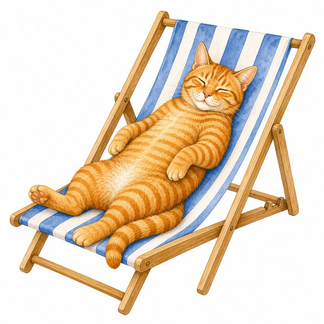 Orange Cat in Chair 100% Cotton Fabric Panel Block Quilt Square AAB1477