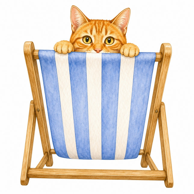 orange cat fabric panel