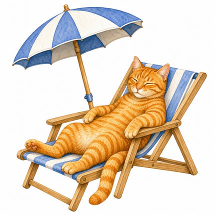 orange cat fabric panel
