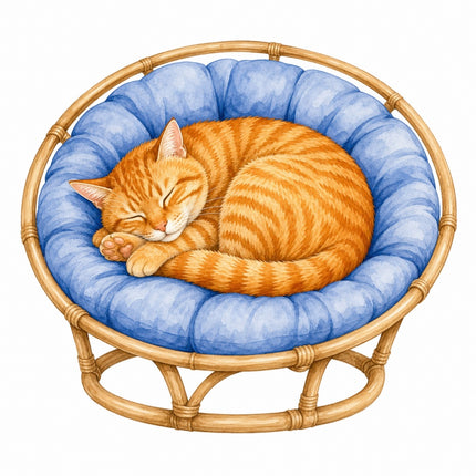 orange cat fabric panel
