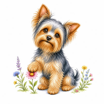yorkie fabric panel