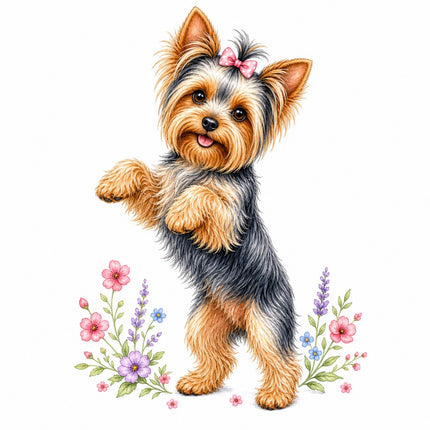 yorkie fabric panel