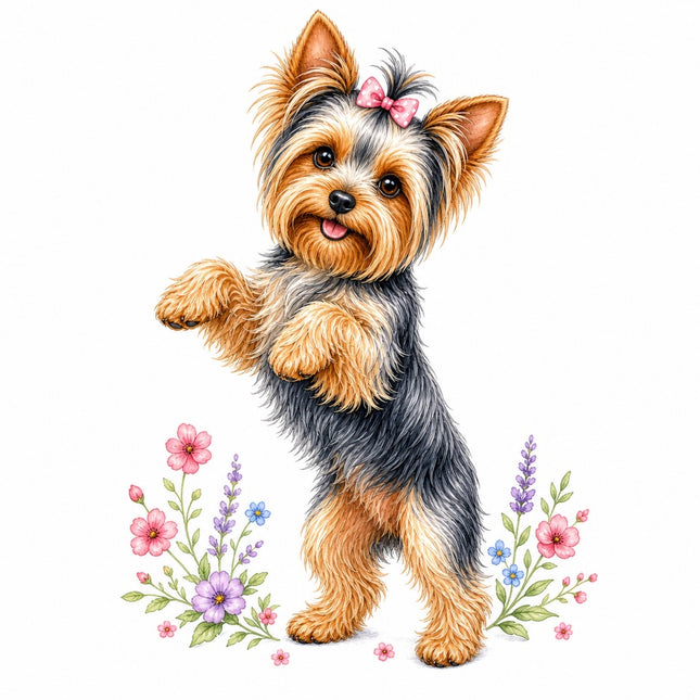 yorkie fabric panel