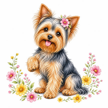 yorkie fabric panel