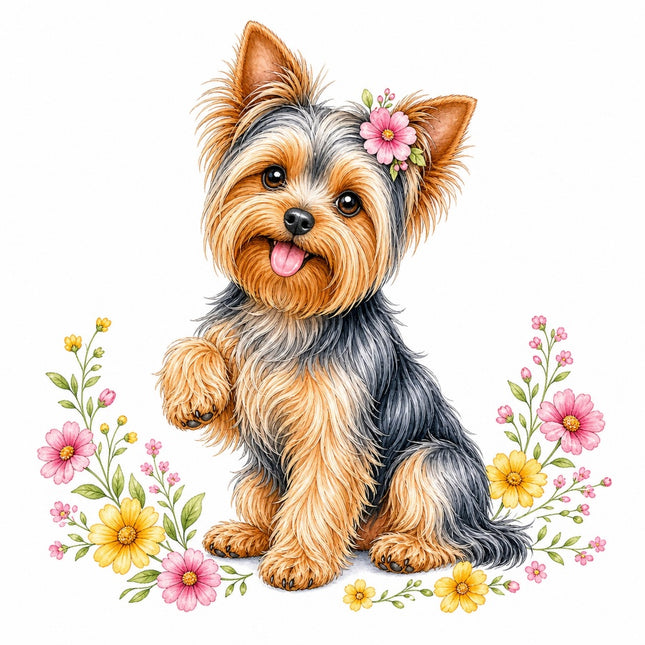 yorkie fabric panel