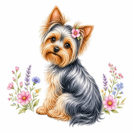 yorkie fabric panel