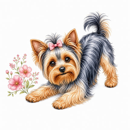 yorkie fabric panel