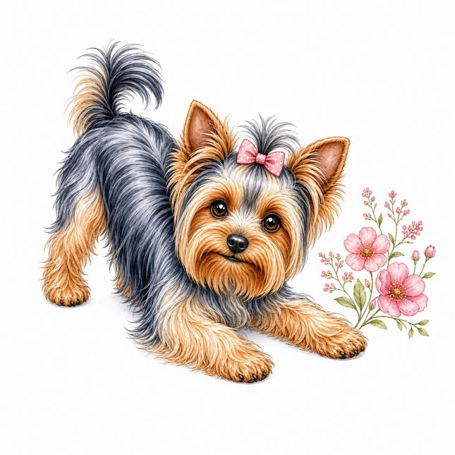 yorkie fabric panel