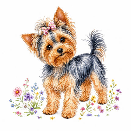 yorkie fabric panel