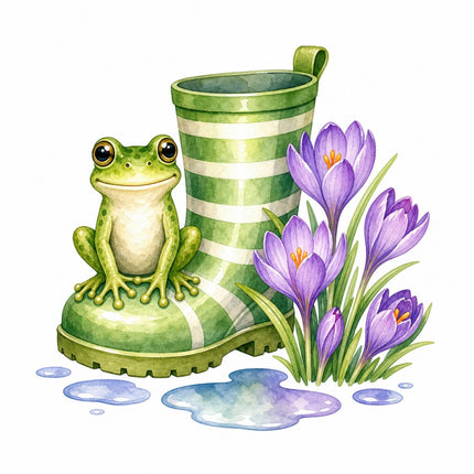 garden frog quilt square