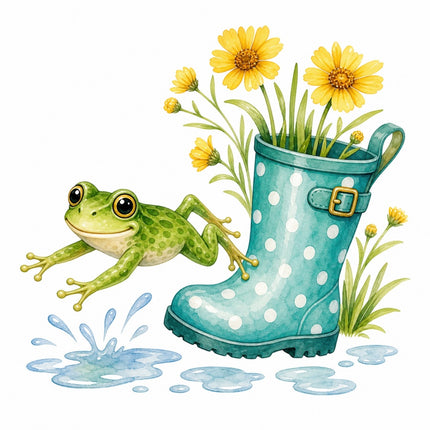 garden frog quilt square