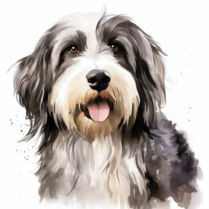 shaggy collie dog quilt block