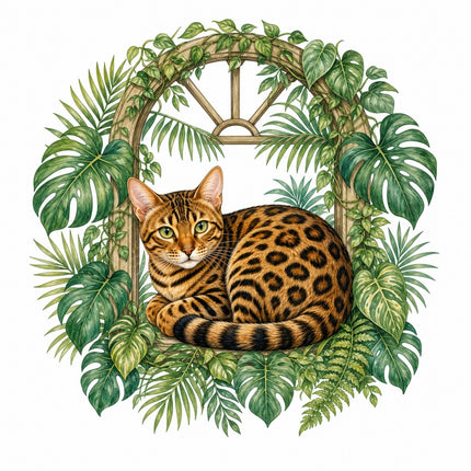 bengal cat fabric panel
