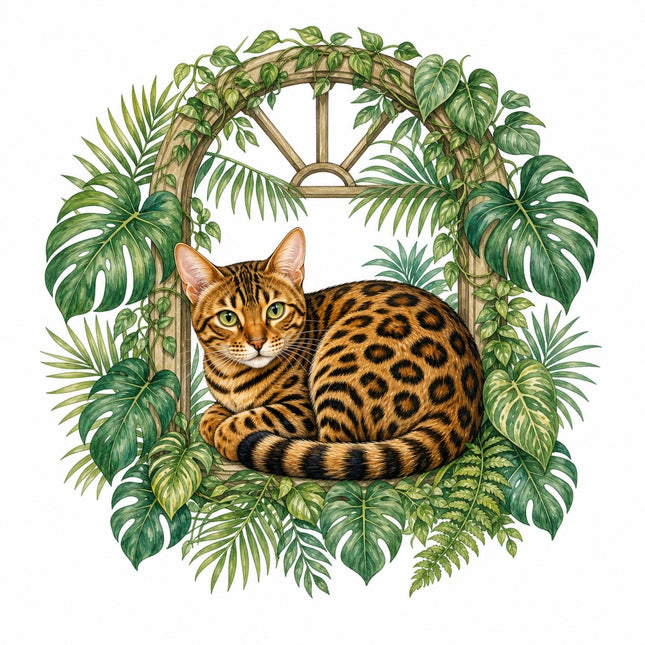 bengal cat fabric panel