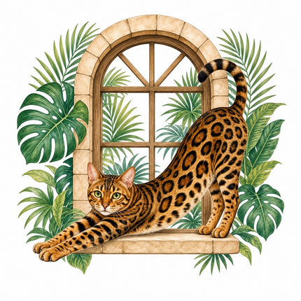 bengal cat quilt block