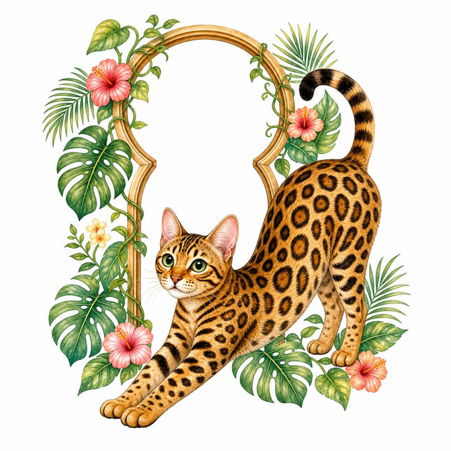 bengal cat quilt square