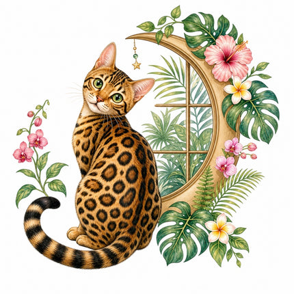 bengal cat quilt square