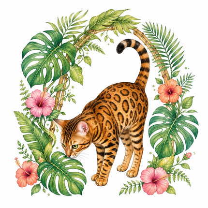 bengal cat fabric panel