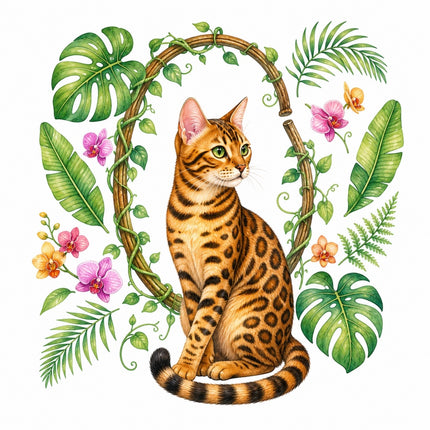bengal cat fabric panel