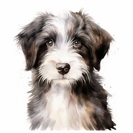 shaggy collie dog quilt block