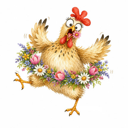 funny chicken quilt square