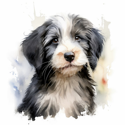 shaggy collie dog quilt block