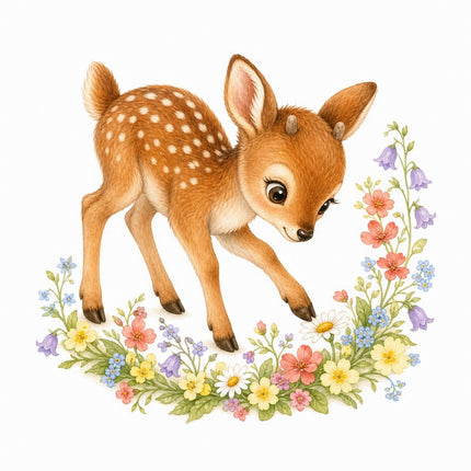 Deer Fawn 100% Cotton Fabric Panel Block Quilt Square FLIP-AAB1573