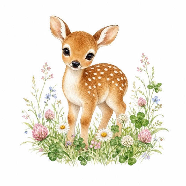 Deer Fawn 100% Cotton Fabric Panel Block Quilt Square FLIP-AAB1582